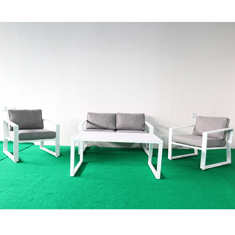 YM Modern Leisure Garden Patio Furniture 4 - Person அலுமினியம் குஷன்களுடன் இருக்கை குழு