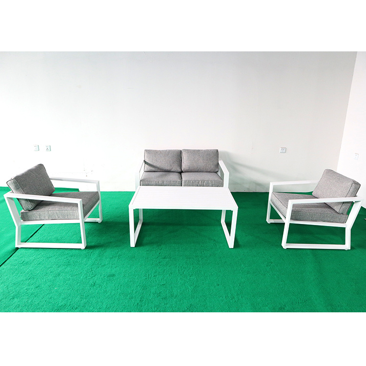YM Modern Leisure Garden Patio Furniture 4 - Person Alúmanam Grúpa Suíocháin le Cúisíní