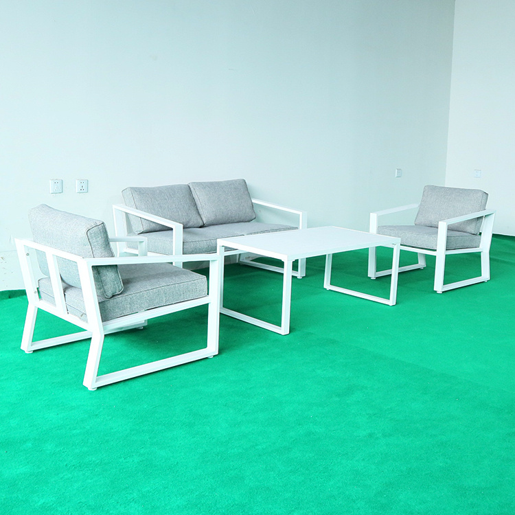 YM Modern Leisure Garden Patio Furniture 4 - Person অ্যালুমিনিয়াম কুশন সঙ্গে আসন গ্রুপ