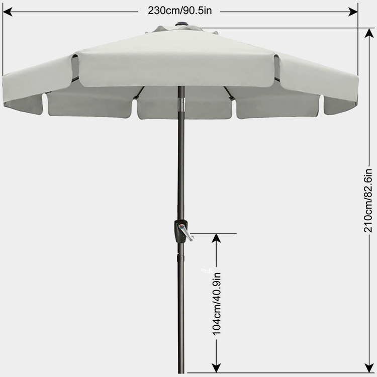 7.5ft 8 Ribs Market Patio Umbrella