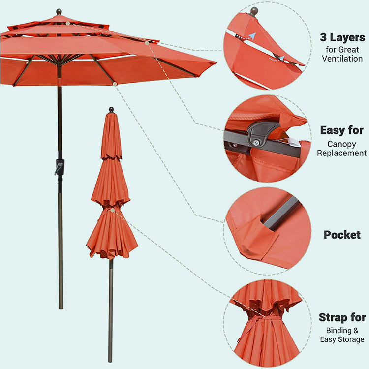 १० फिट 3 Tier Patio Umbrella