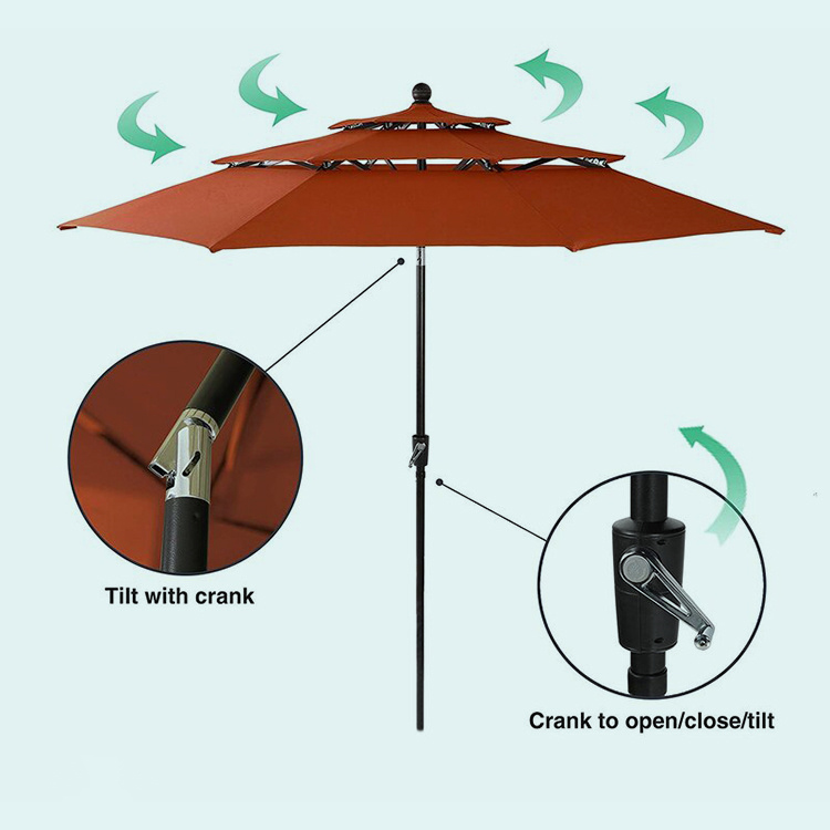 १० फिट 3 Tier Patio Umbrella