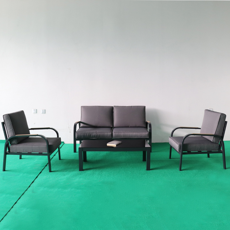 4-Piece Patio Furniture एल्युमिनियम Conversation Set