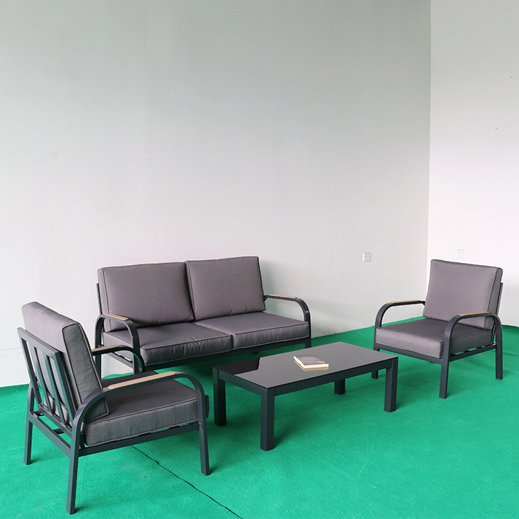 4-Piece Patio Furniture Aluminum Conversation Set