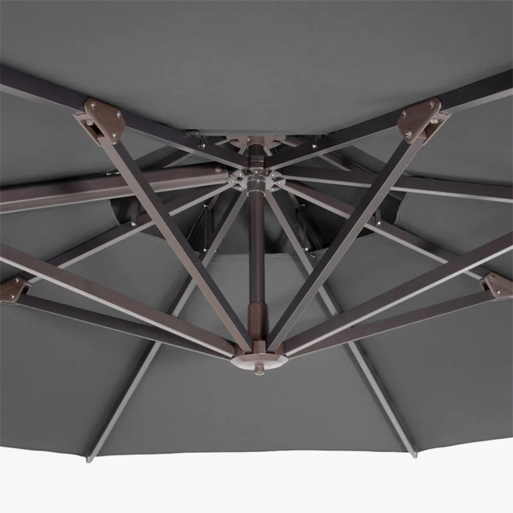 12ft Double Top Cantilever Offset Patio Umbrella with 360 Degree Rotation & Tilt & Cross Base All Aluminum Frame