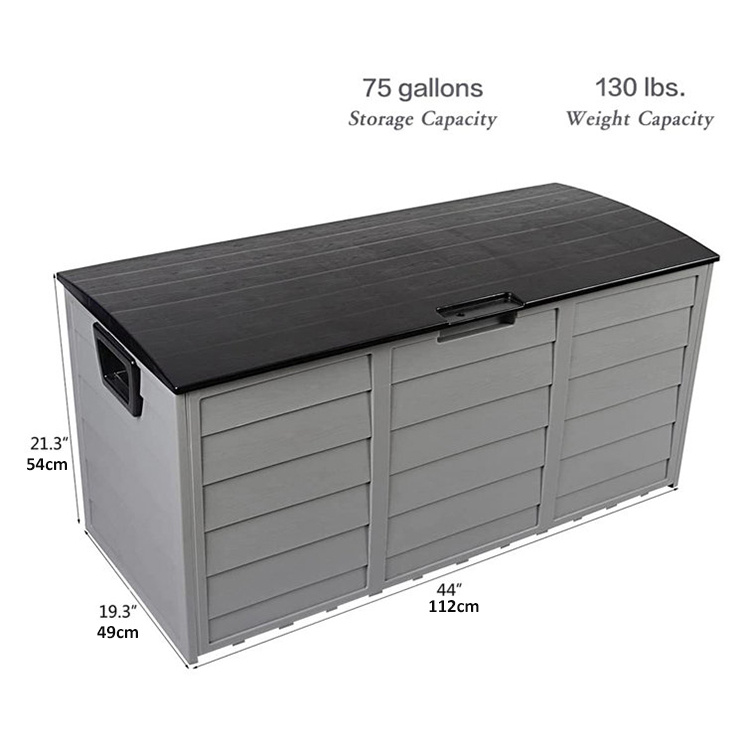 75 Gallons Resin Deck Box Storage with Wheels