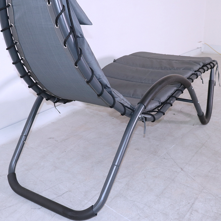 YM आउटडोअर Hanging Chaise Lounger Chair Patio Porch Arc Swing Hammock Chair चकत्या सह छत