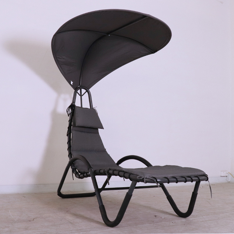 YM Outdoor Hanging Chaise Lounger Chair Patio Porch Arc Swing Hammock Chair Baldachýn s vankúšmi