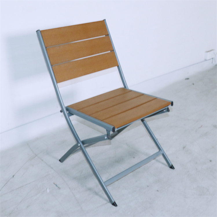 YM Outdoor 3 Piece Folding Steel Fram Plastic Wood  Patio Furniture Sets