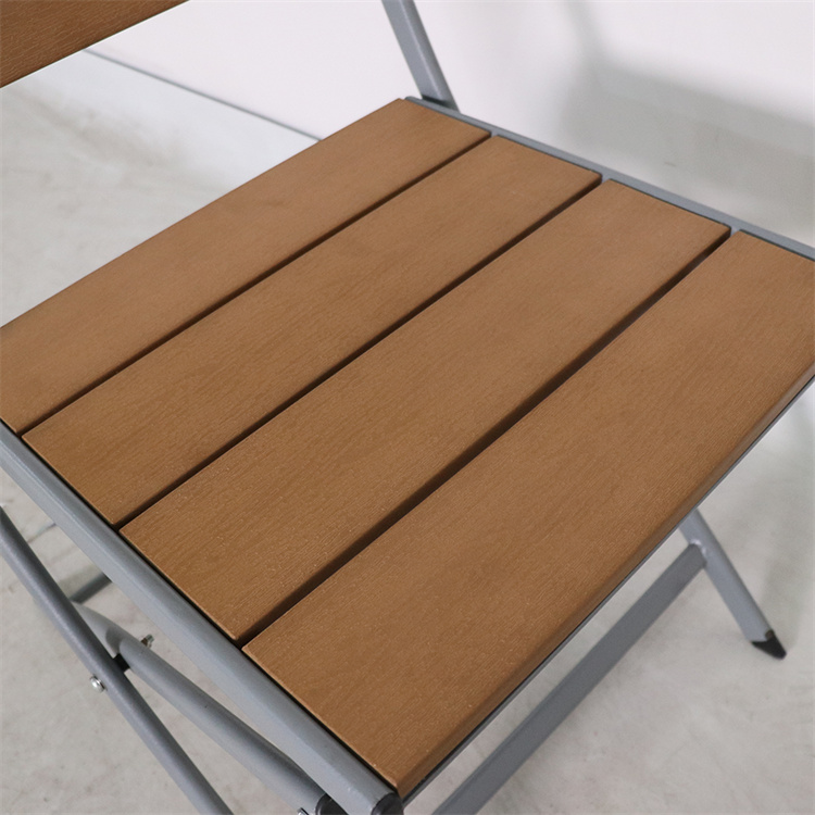 YM Outdoor 3 Piece Folding Steel Fram Plastic Wood  Patio Furniture Sets