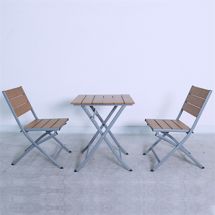 3pcs Plastic Wood Patio Bistro Furniture Set