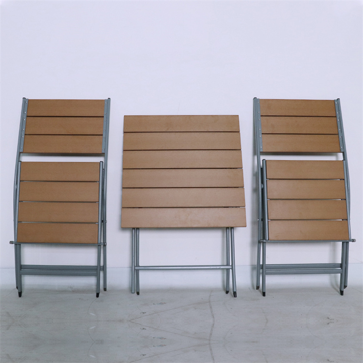 3pcs Plastic Wood Patio Bistro Furniture Set