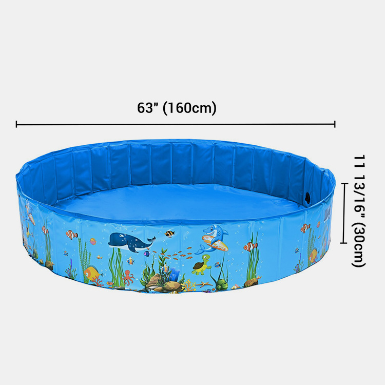 YM Outdoor Collapsible Pet Dog Bath Pool, Kiddie Pool Hard Plastic Foldable Bathing Tub PVC Pools for Dogs Cat Kid