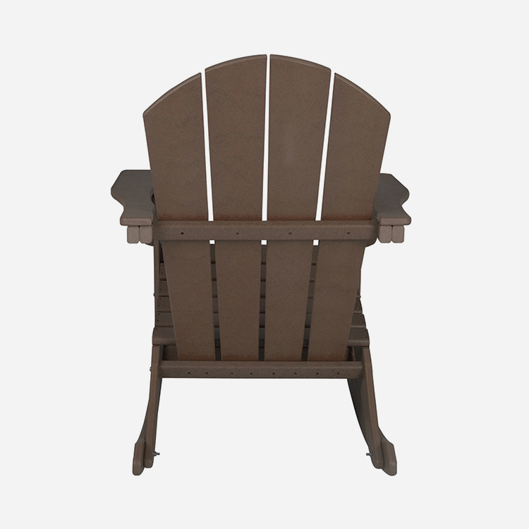 YM Outdoor Plastic Adirondack Rocking Chair for Patio Porch Seating, Dark Brown 
