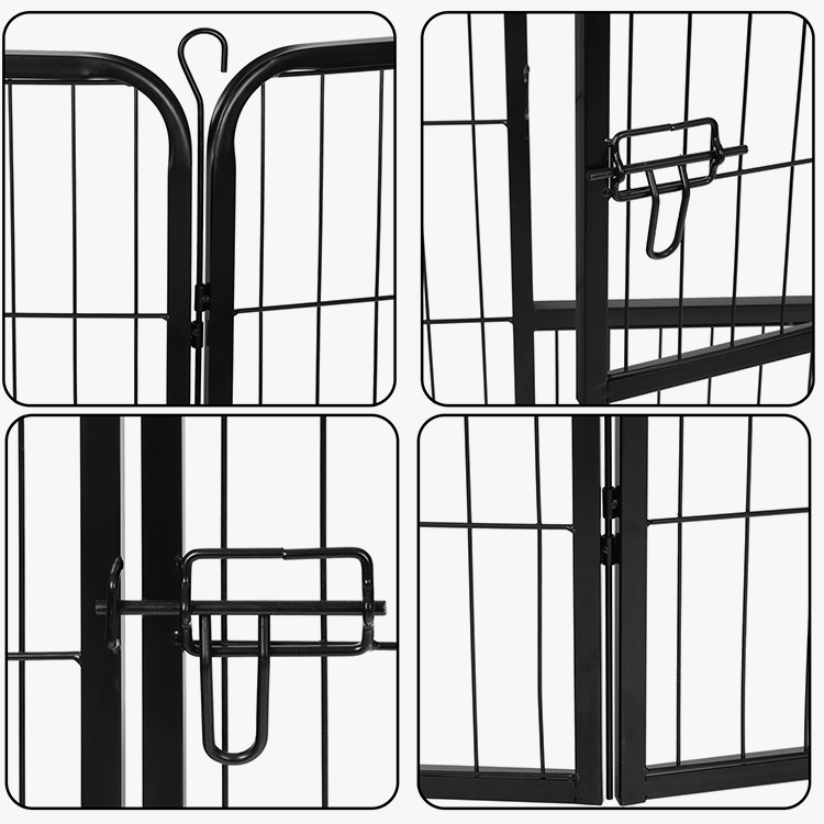 8 Panels Metal Barrier Kennel Fence