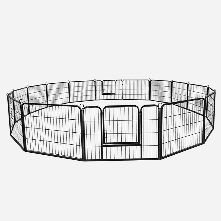 YM Heavy Duty 16 Panel Metal Pet Dog Playpen Kennel Fence,Black