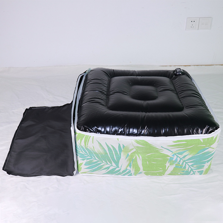 YM Portable Rectangle Lazy Inflatable Stool Ottoman Sofa Pedals Outdoor Beach High Quality Inflatable Bed Outdoor Furniture Garden Sofas Pedals