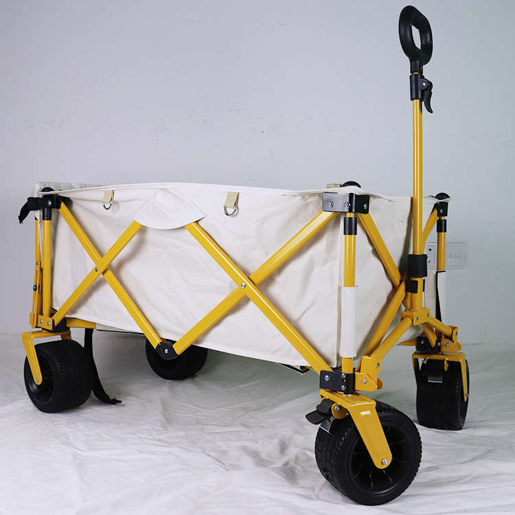 Outdoor Collapsible बीच वॅगन कार्टwith Large Wheels