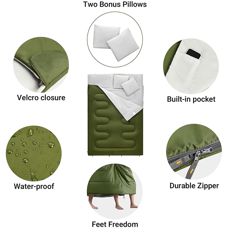 Double Sleeping Bag with Pillow