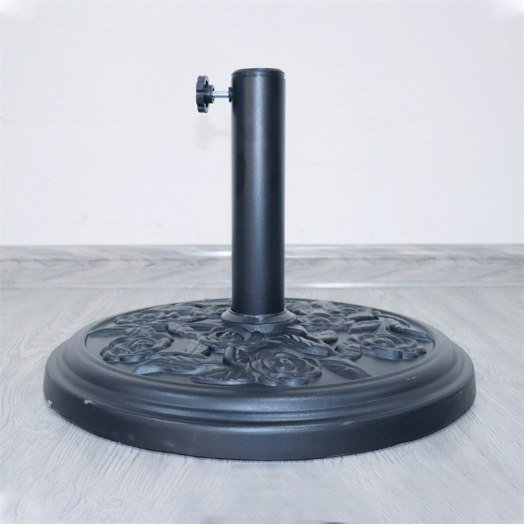 YM 18-inch 20-lbs Round Umbrella Base Heavy Stand Holder Fit for 8ft 9ft 10ft Patio Garden Umbrella Black
