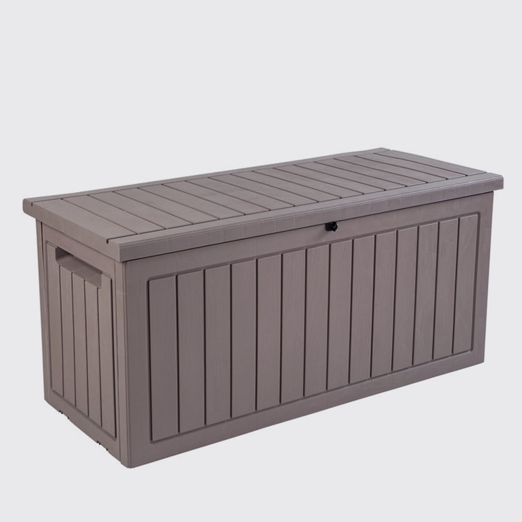 YM Outdoor Storage Lockable Deck Box Backyard Patio Big Container Box Weatherproof Brown