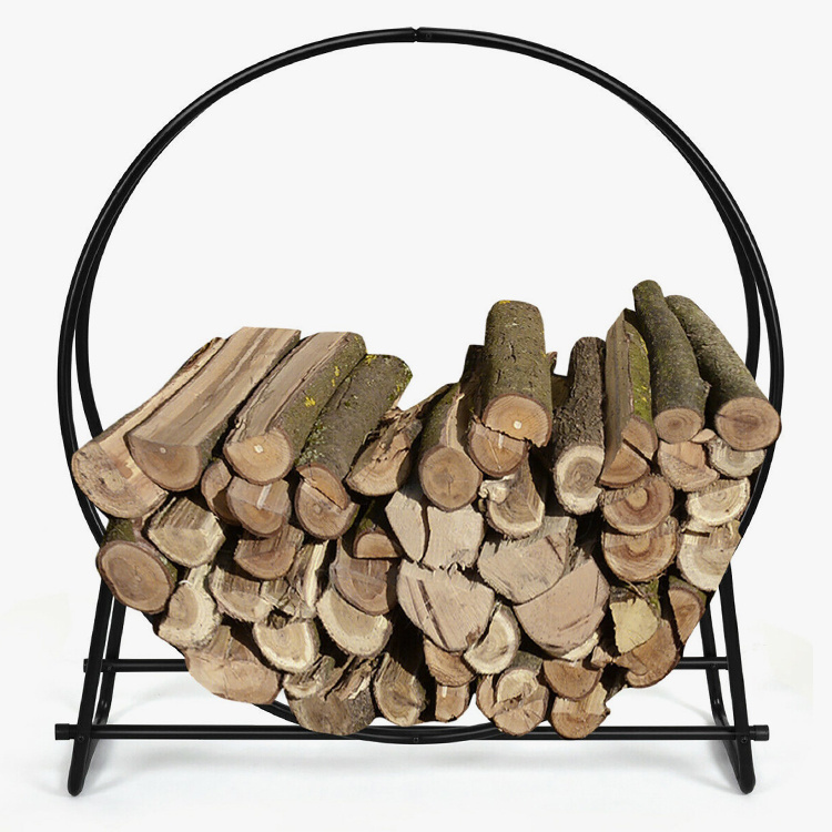 Log Hoop Firewood Storage Rack Holder