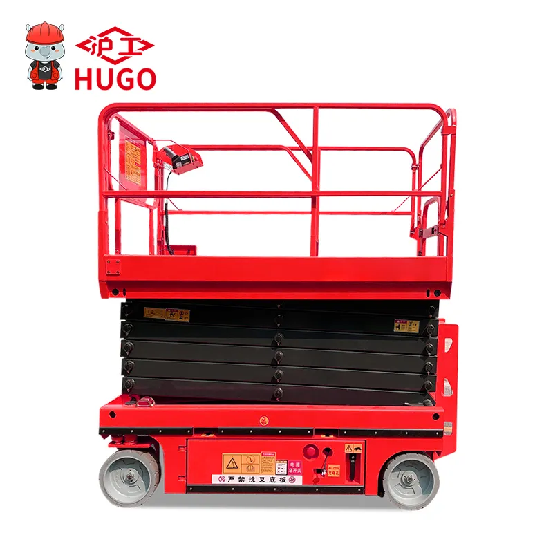 HUGO 6M 300KG Full Self Lifting High Outdoor Mobile Hydraulic Lifting Platform Taas Working Lift Table