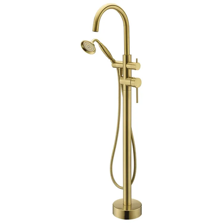 Gold Freestanding Bathtub Tap