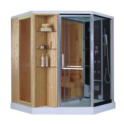 Sala de sauna de madera húmeda y seca