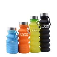 Low Price 550ml creative silicone folding water Drinkware