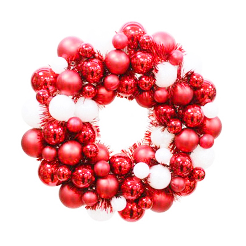 customized Wholesale Promotion Christmas Ball Wreath Decorations Christmas Hanging Ornament Wreath Christmas Garland - 4