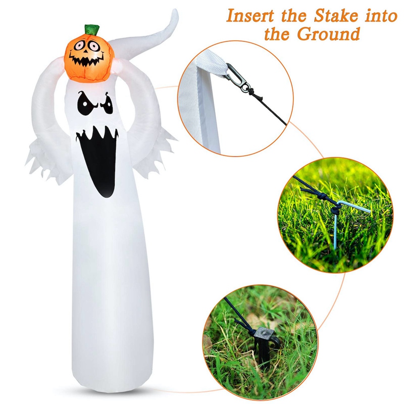SmallOrders G020106 Halloween inflatable scary white ghost Free Sample - 2 