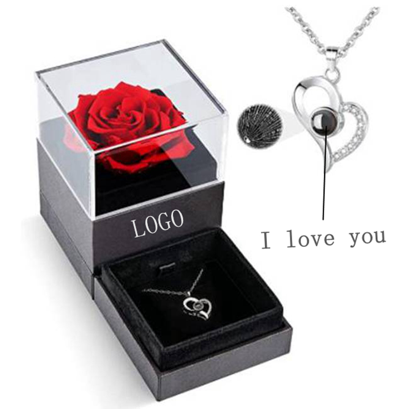 SmallOrders G020213 Heart projection necklace in 100 languages - 5 