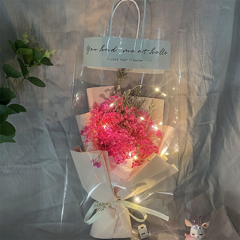 Latest Selling SmallOrders G020127 Gypsophila dry flower gift  Rose bear box - 5