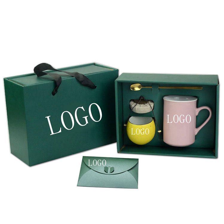 Quality SmallOrders G050402 Promotional Creative simple ceramic gift set company business activities with spoon tea SmallOrders G050402 Promotional products - 0 