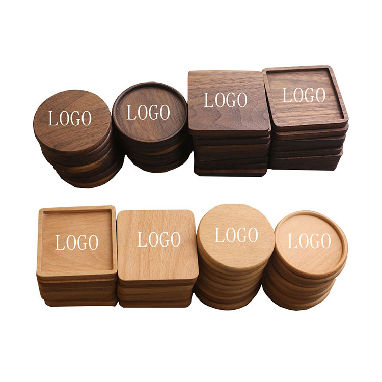 El cuadrado redondo grabable de madera de la fábrica profesional promocional acepta pequeños pedidos personalizados G050102 Regalos promocionales