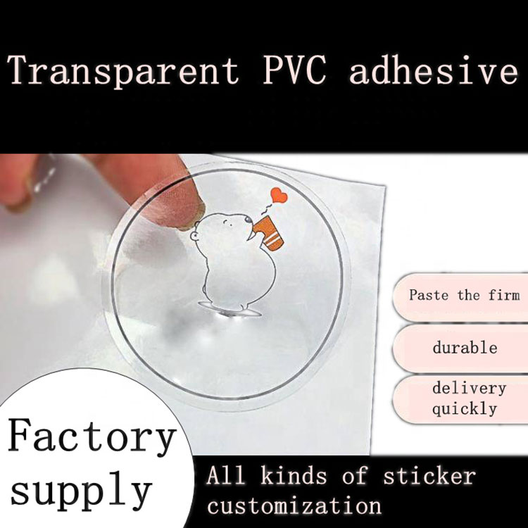 Adhesivo de PVC transparente promocional Pegar la firma duradera La entrega rápidamente Todos los pedidos pequeños G020702 Productos promocionales - 1 