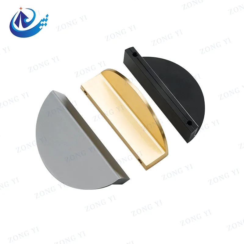 Aluminium Combined Bin-shape Kitchen Cabinet Wardrobe Knob Pull Handle