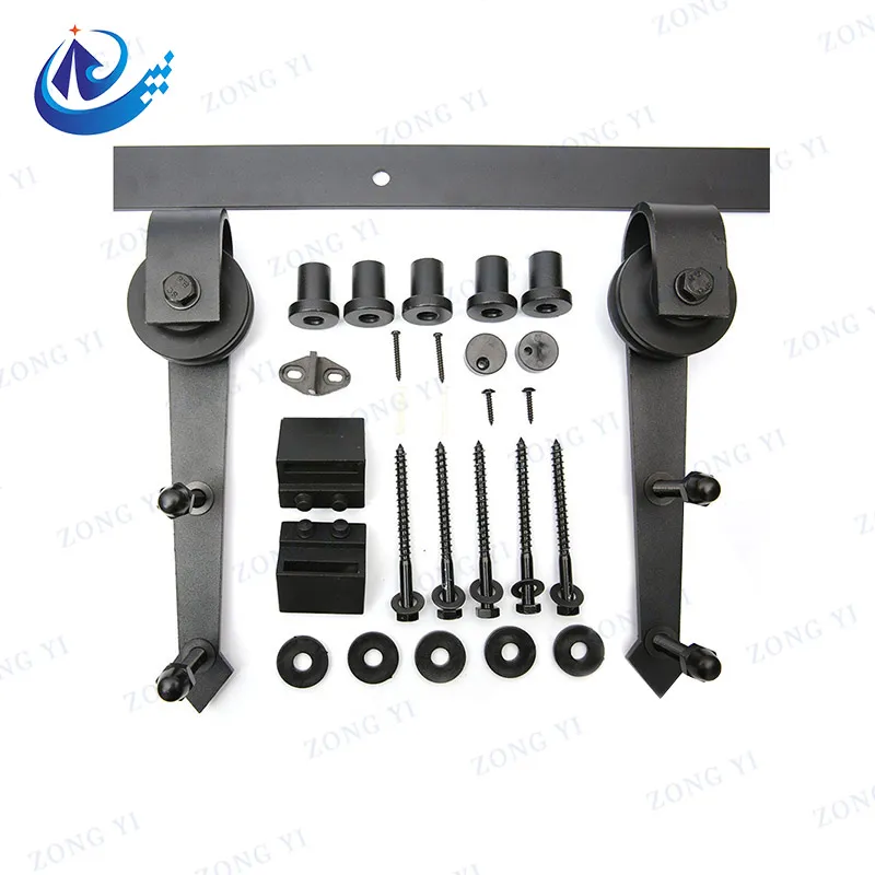 Carbon Steel Sliding Barn Door Flat Track And Hardware Kit