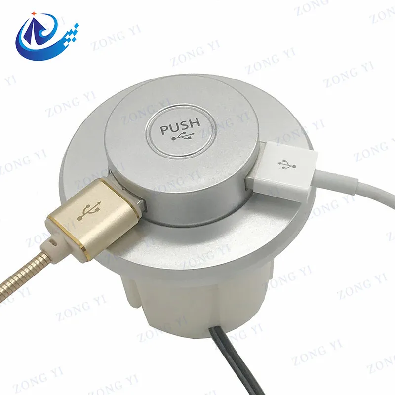 Grommet Power สำหรับเดสก์ท็อปพร้อมช่องเสียบ USB ที่ซ่อนอยู่สำหรับชาร์จ Power Socket