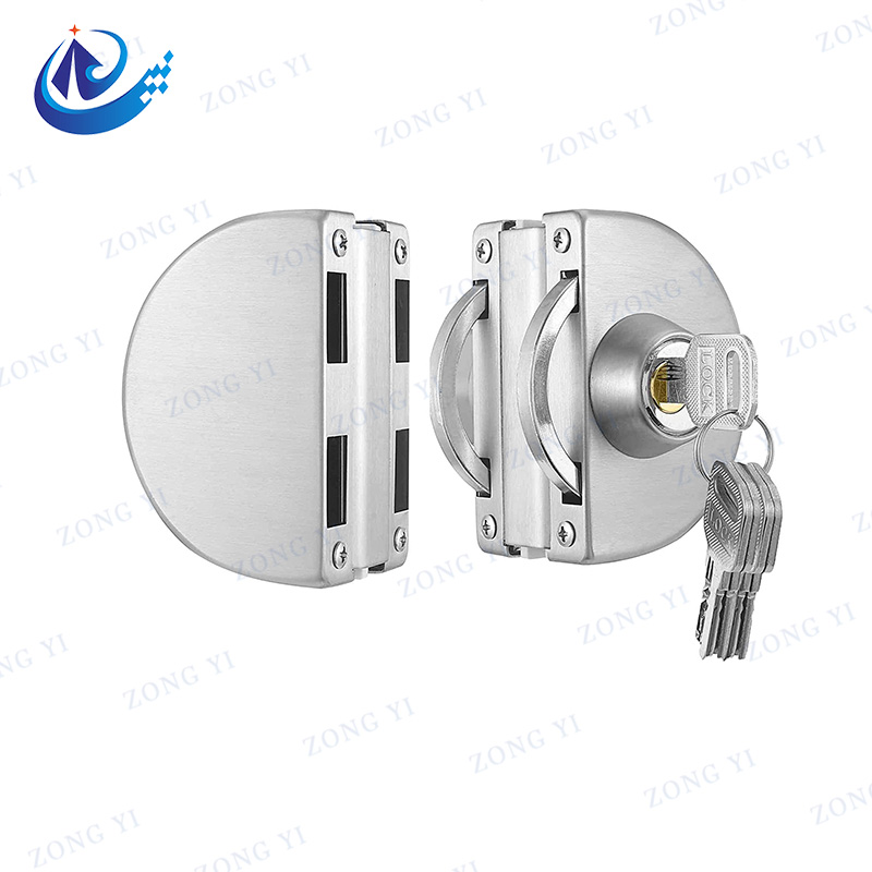 Double Stainless Steel Glass Door Lock - 0