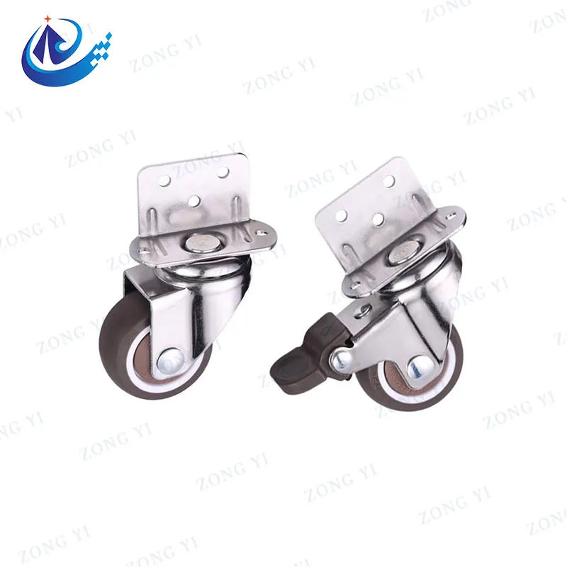 L Shape U Shape Swivel Braker Casters with Fixing Plate