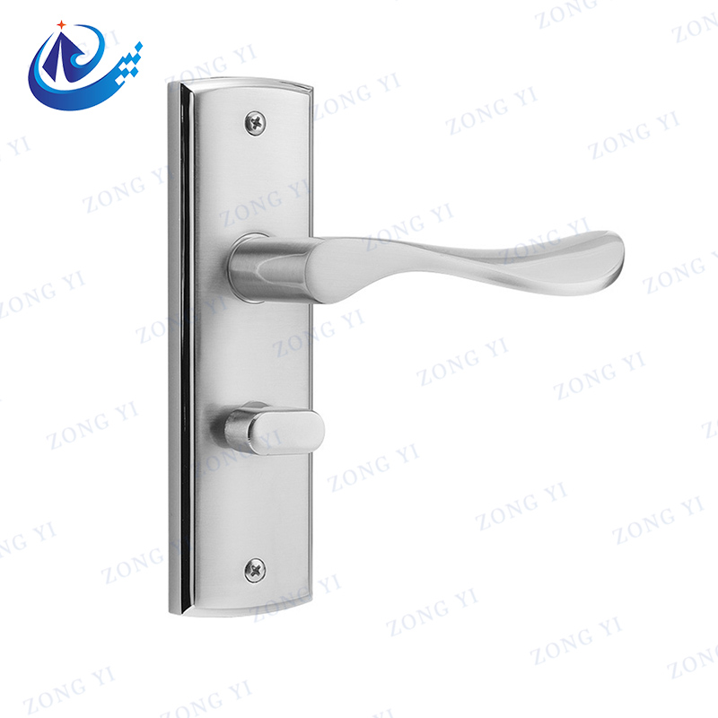 Fechadura da porta com alavanca de alumínio com placa para quartos residenciais - 2 