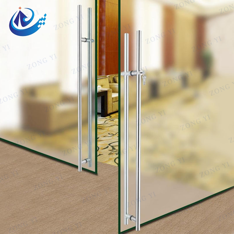 Stainless Steel Glass Door Handle With Key Lock - 3 