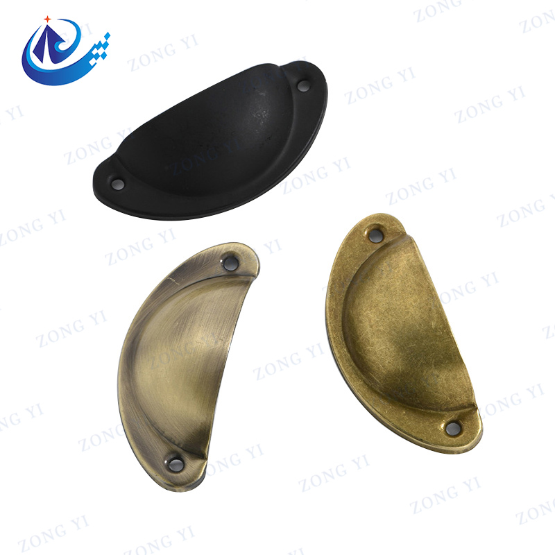 Zinc Alloy Shell Shaped Cabinet Drawer Cup Pulls - 0 