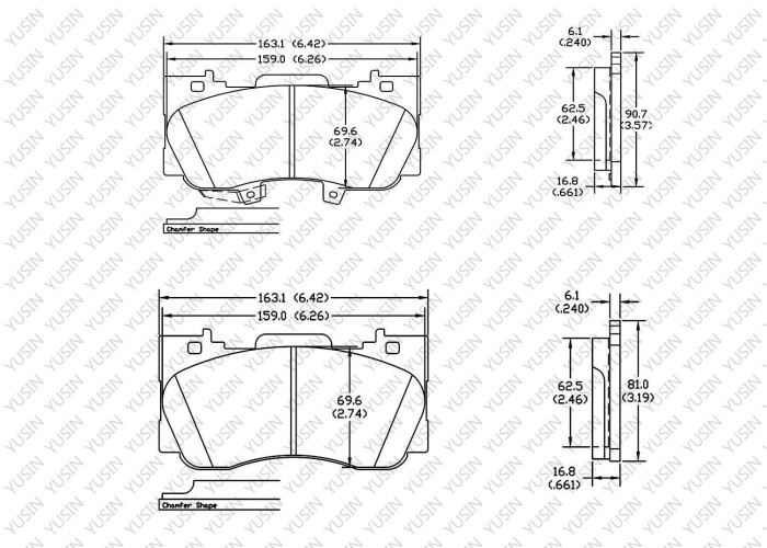 Brake pad for Ford MUSTANG