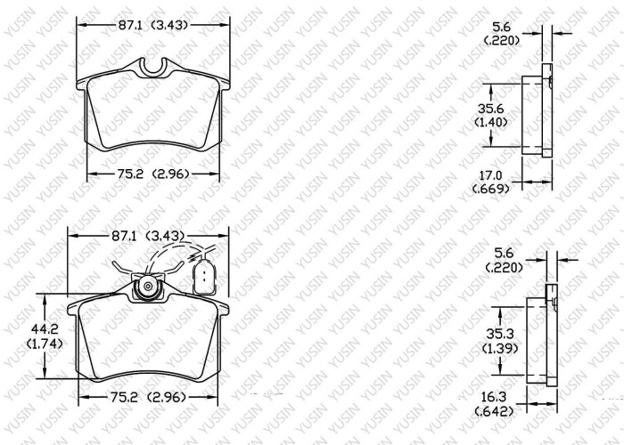 Brake pad for Jeep 2700