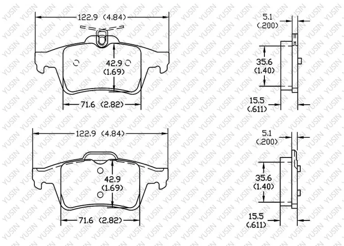 Brake pad for Mazda M3