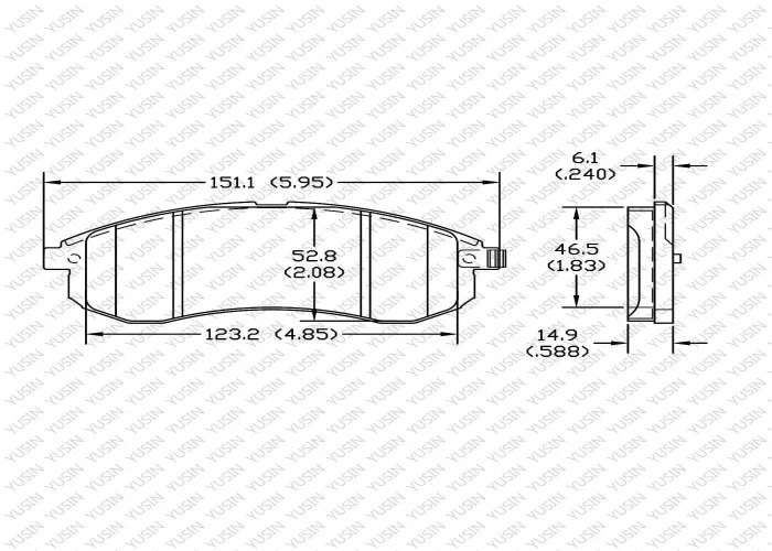 Brake pad for Mitsubishi L200 2.5 Sport HPE