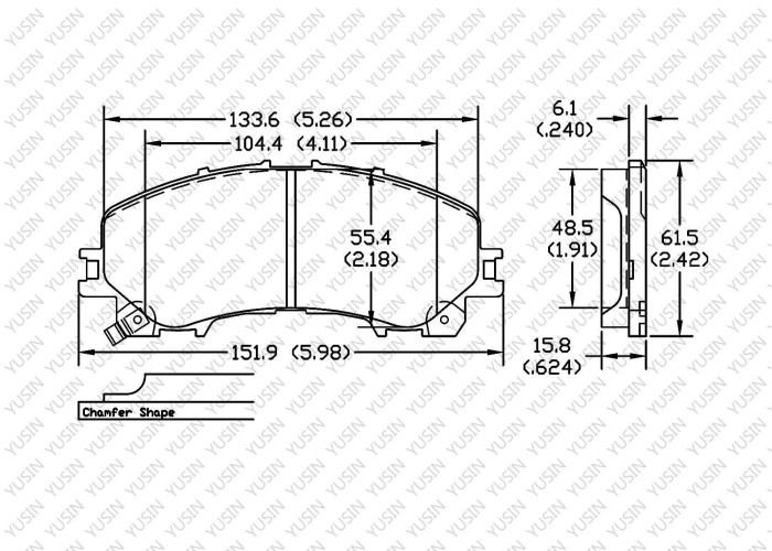 Bremseklosser for Nissan Rogue 3-rads sitteplasser